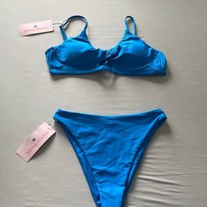 NWT Midori Two-Piece Blue Bikini, Top XXL, Bottom Large
